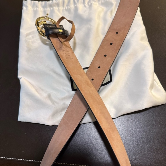 Gucci  VGUC Guccissima Leather Interlocking G Buckle Belt in Black size 80/32 - Picture 13 of 15